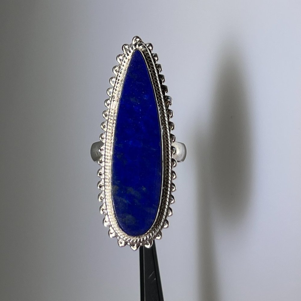 Lapis Lazuli Ring, Large, Unique Shape, Size: 6 N… - image 1